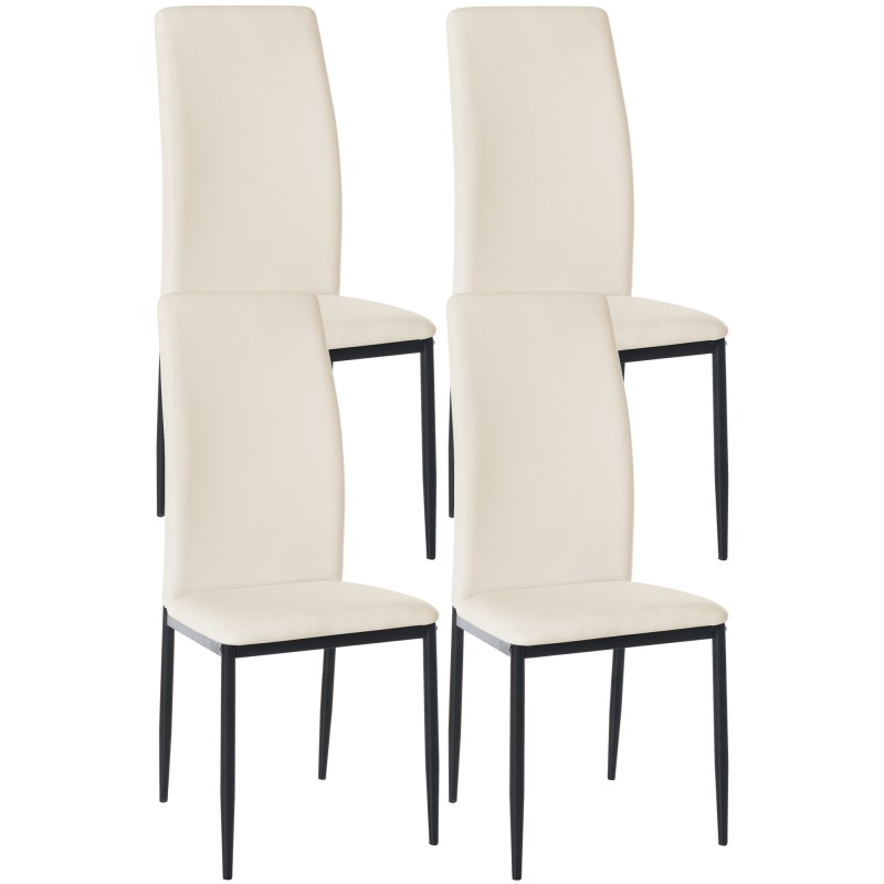 Lot de 4 chaises de salle à manger Savino simili cuir