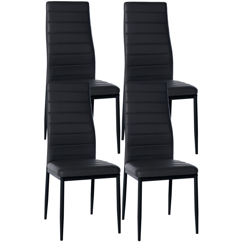 Lot de 4 chaises de salle à manger Mayfair simili cuir