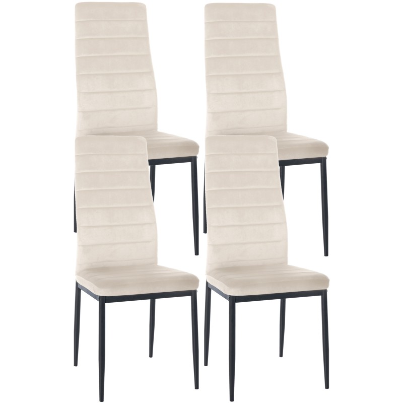 Lot de 4 chaises de salle à manger Mayfair velours