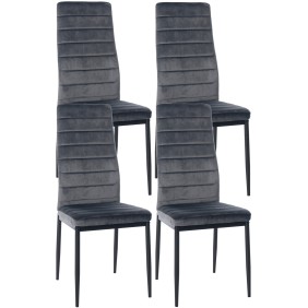 Lot de 4 chaises de salle à manger Mayfair velours