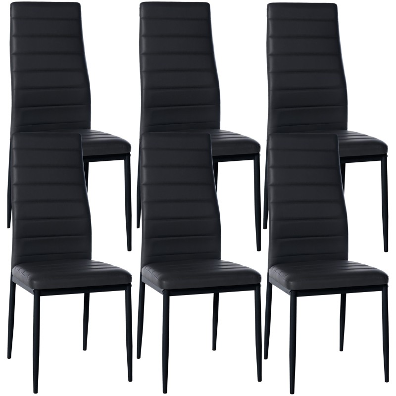 Lot de 6 chaises de salle à manger Mayfair en simili cuir