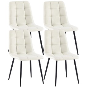 Lot de 4 chaises de salle à manger tissu Antibes