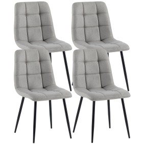 Lot de 4 chaises de salle à manger tissu Antibes