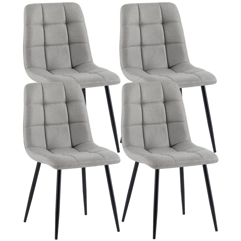 Lot de 4 chaises de salle à manger tissu Antibes