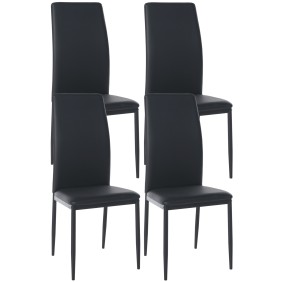 Lot de 4 chaises de salle à manger Savino simili cuir