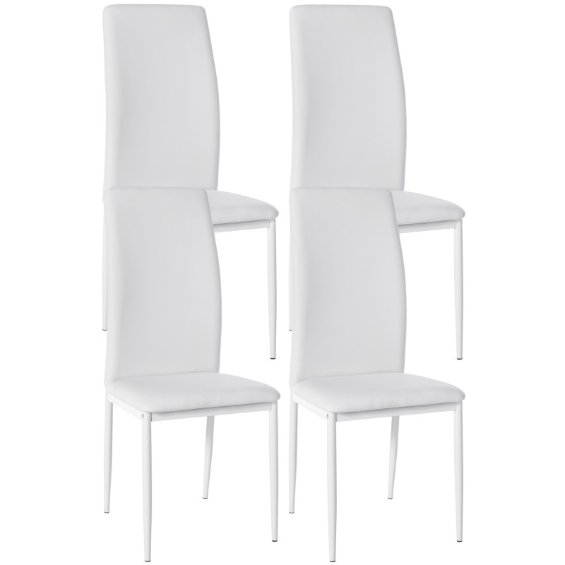 Lot de 4 chaises de salle à manger Savino simili cuir