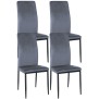 Lot de 4 chaises de salle à manger velours Savino