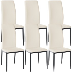 Lot de 6 chaises de salle à manger Savino simili cuir