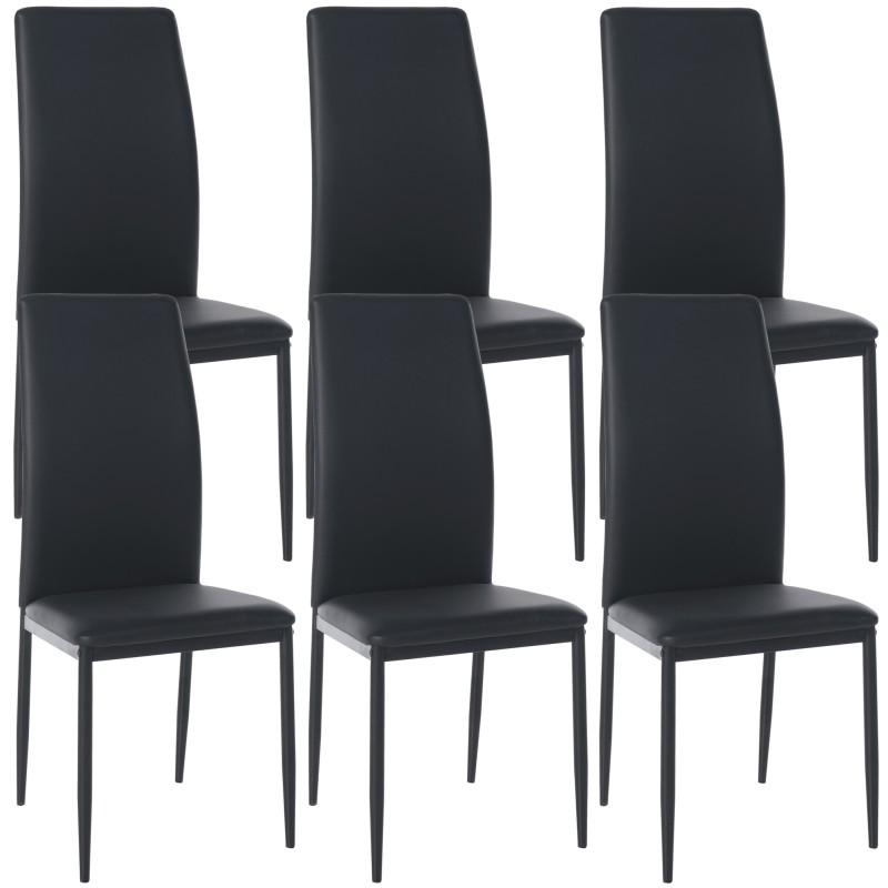 Lot de 6 chaises de salle à manger Savino simili cuir