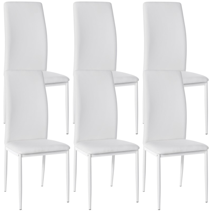 Lot de 6 chaises de salle à manger Savino simili cuir