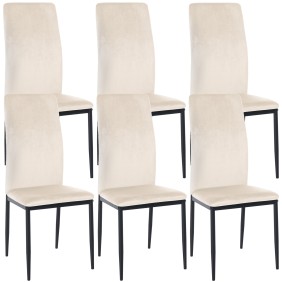 Lot de 6 chaises de salle à manger velours Savino