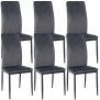 Lot de 6 chaises de salle à manger velours Savino