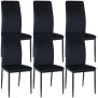 Lot de 6 chaises de salle à manger velours Savino