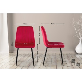 Suite de 4 chaises Dijon en velours