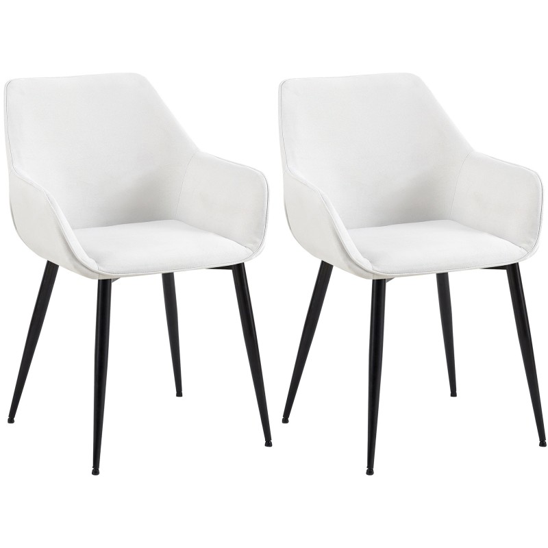 Lot de 2 chaises de salle à manger tissu Vessa