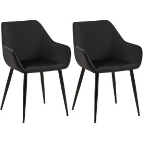 Lot de 2 chaises de salle à manger en velours Vessa