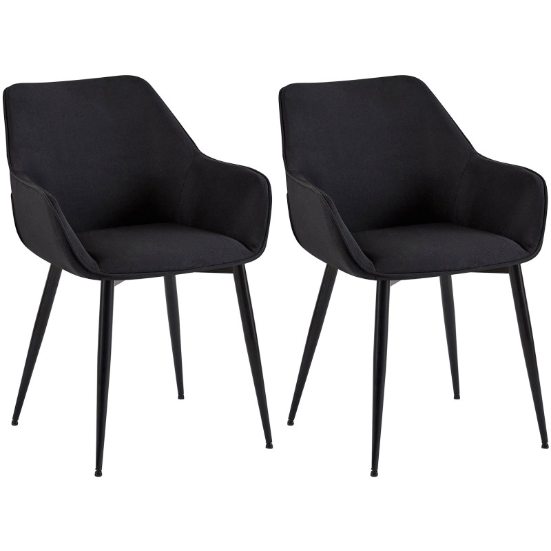 Lot de 2 chaises de salle à manger tissu Vessa