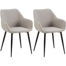 Lot de 2 chaises de salle à manger tissu Vessa