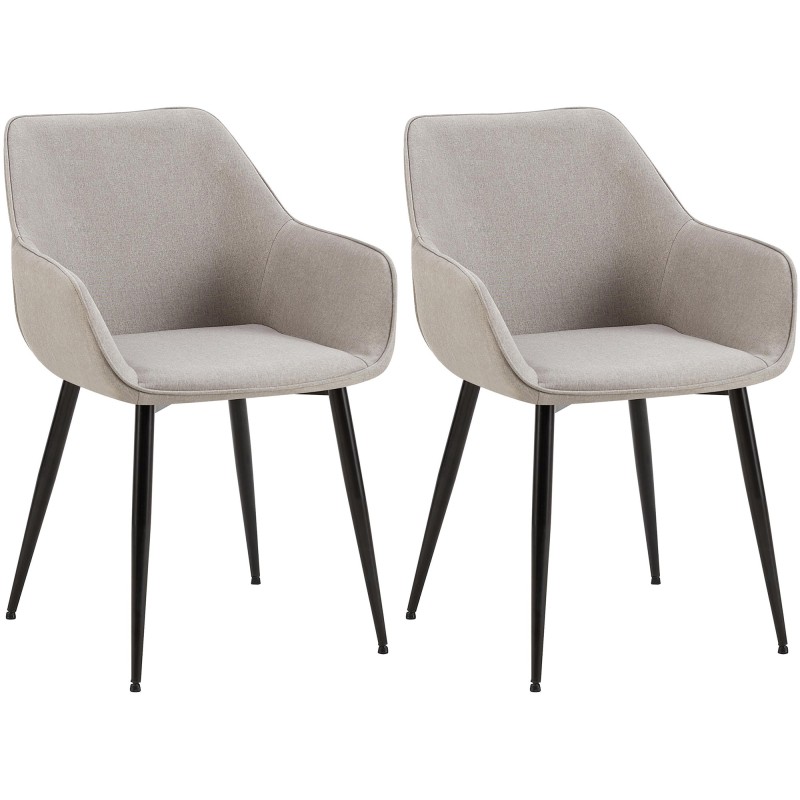 Lot de 2 chaises de salle à manger tissu Vessa