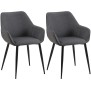 Lot de 2 chaises de salle à manger tissu Vessa