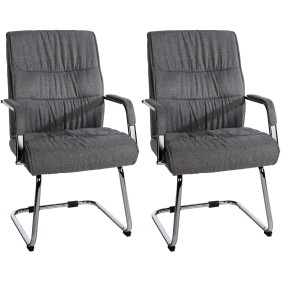 Lot de 2 chaises visiteurs en tissu Sievert