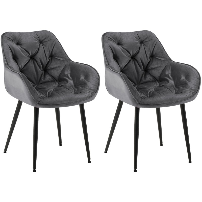 Lot de 2 chaises Tanna velours