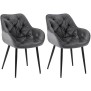 Lot de 2 chaises Tanna velours