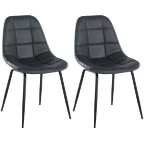 Lot de 2 chaises Tom simili cuir