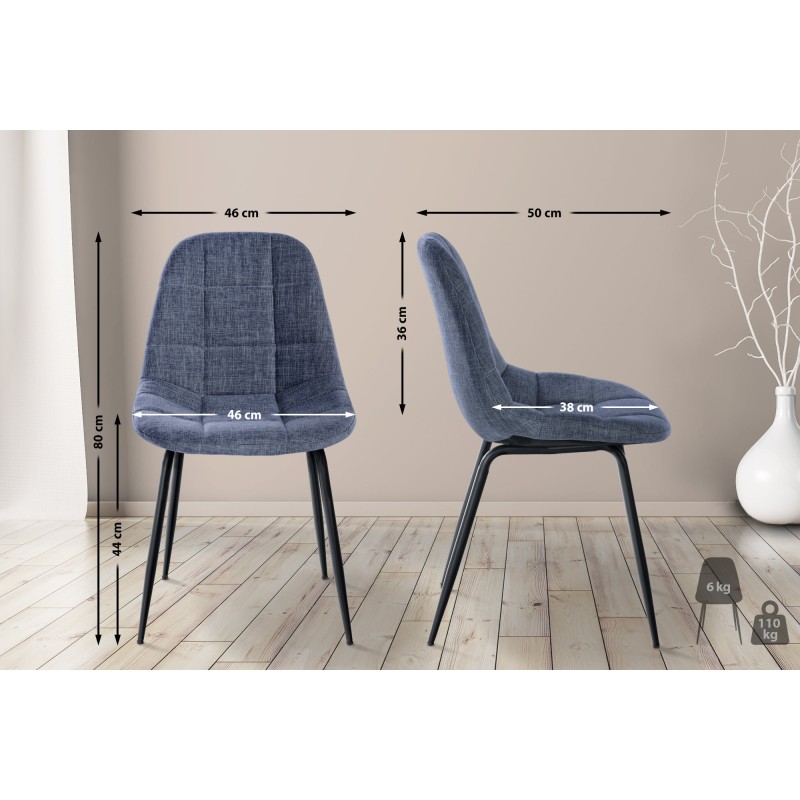 Lot de 2 chaises Tom en tissu