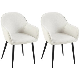 Lot de 2 chaises de salle à manger tissu Boise