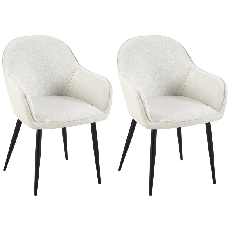 Lot de 2 chaises de salle à manger tissu Boise