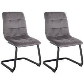 Lot de 2 chaises de salle à manger en velours Vermont