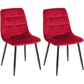 Lot de 2 chaises de salle à manger Tilde velours