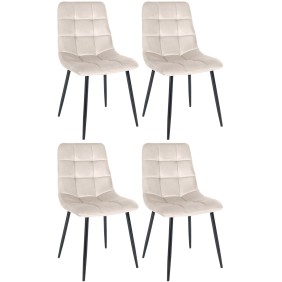 Lot de 4 chaises de salle à manger Tilde velours