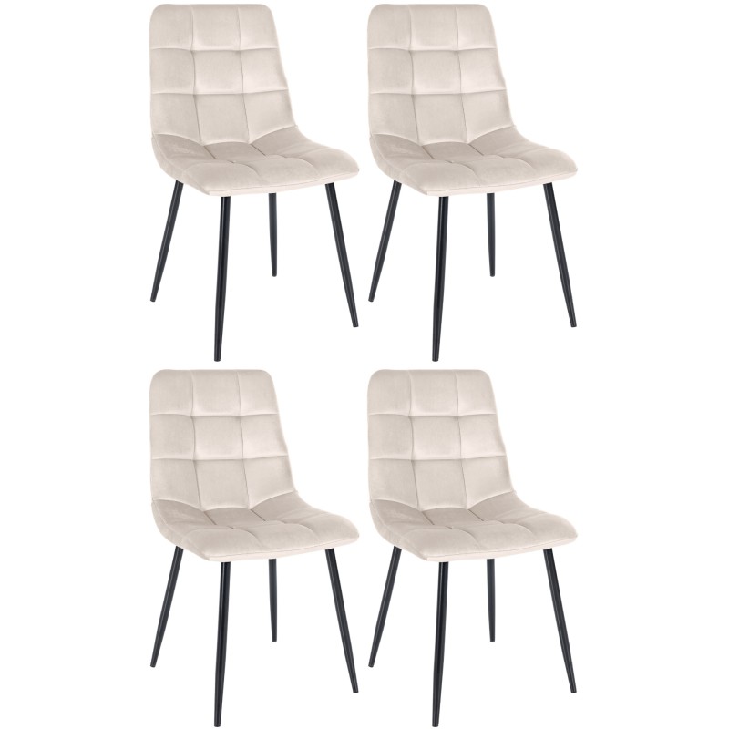 Lot de 4 chaises de salle à manger Tilde velours