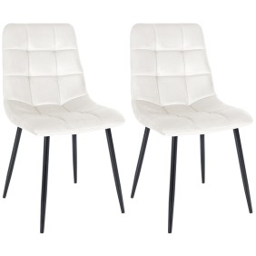 Lot de 2 chaises de salle à manger Tilde velours