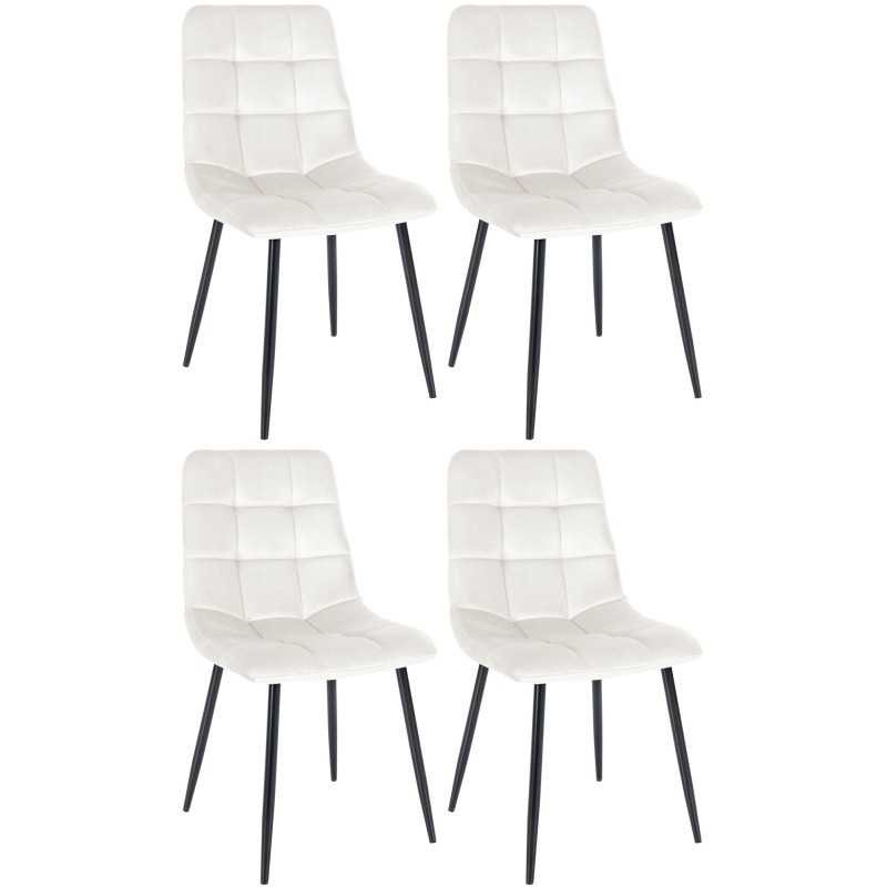 Lot de 4 chaises de salle à manger Tilde velours