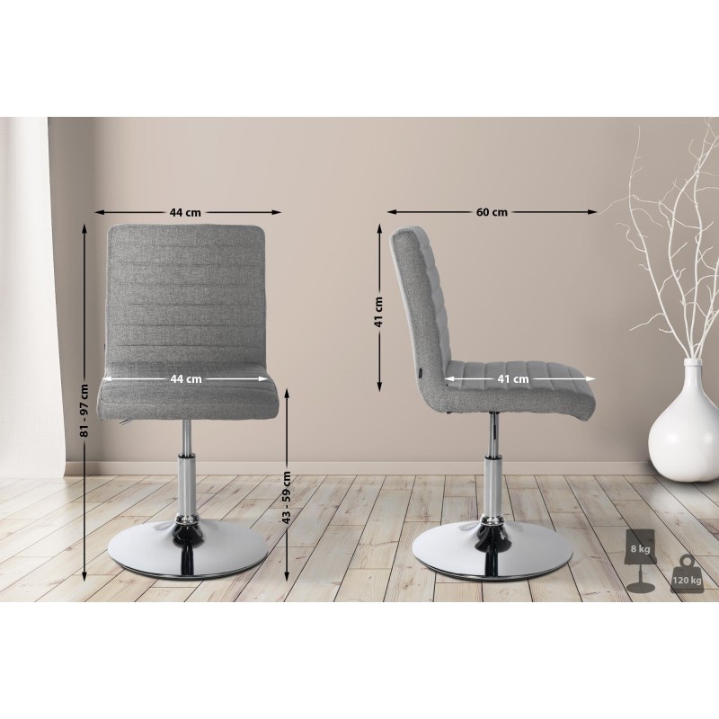 Lot de 2 chaises de salle à manger tissu Elvas