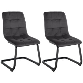 Lot de 2 chaises de salle à manger en velours Vermont