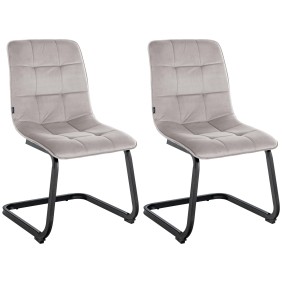 Lot de 2 chaises de salle à manger en velours Vermont