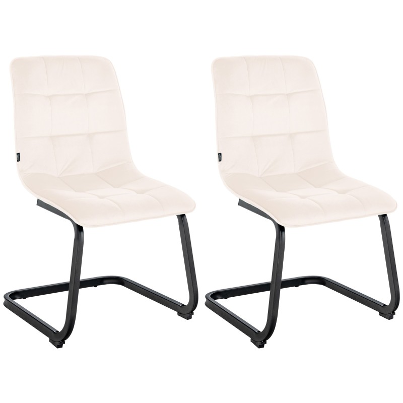 Lot de 2 chaises de salle à manger en velours Vermont