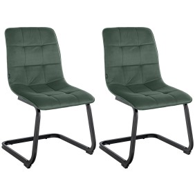 Lot de 2 chaises de salle à manger en velours Vermont