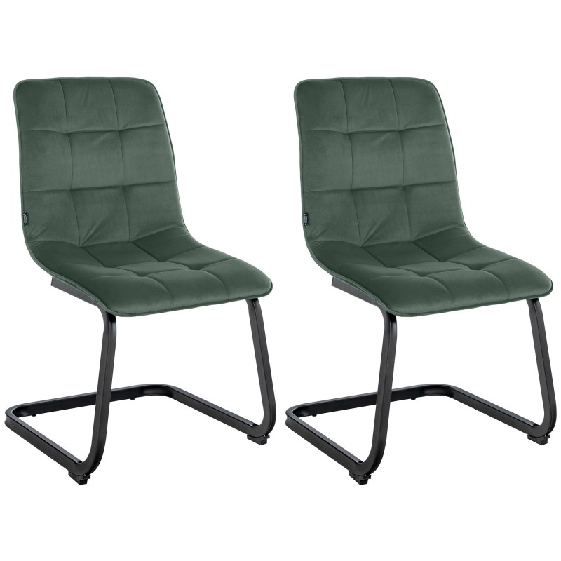 Lot de 2 chaises de salle à manger en velours Vermont