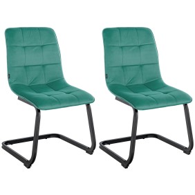 Lot de 2 chaises de salle à manger en velours Vermont