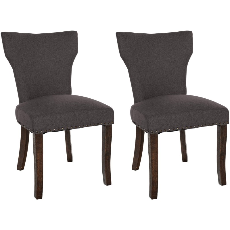 Lot de 2 chaises de salle à manger Zadar tissu antique foncé