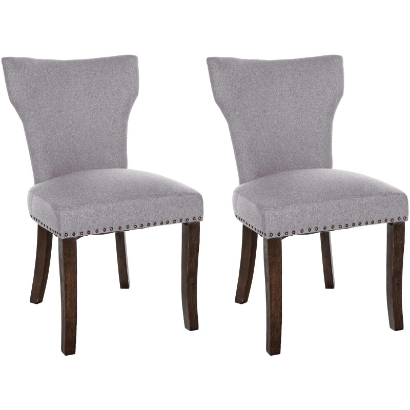 Lot de 2 chaises de salle à manger Zadar tissu antique foncé