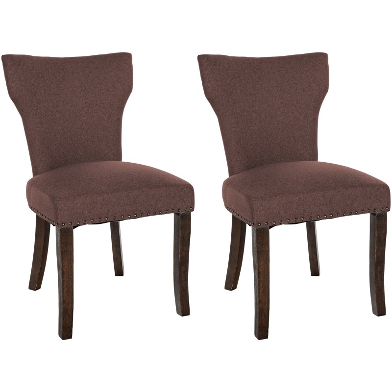 Lot de 2 chaises de salle à manger Zadar tissu antique foncé