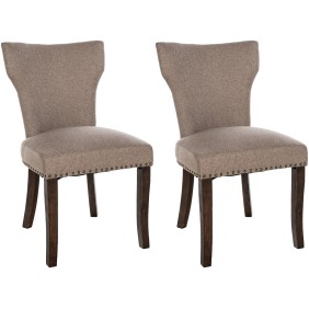 Lot de 2 chaises de salle à manger Zadar tissu antique foncé