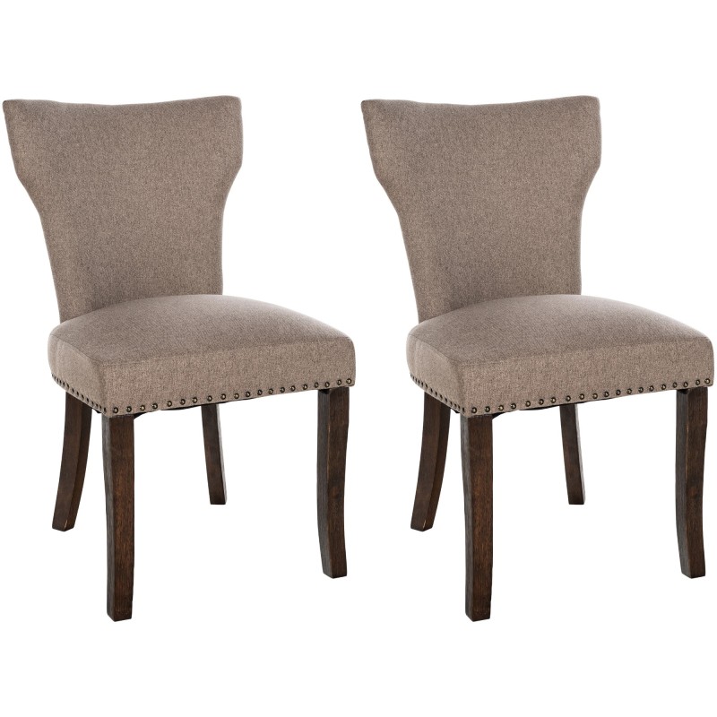 Lot de 2 chaises de salle à manger Zadar tissu antique foncé