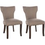 Lot de 2 chaises de salle à manger Zadar tissu antique foncé